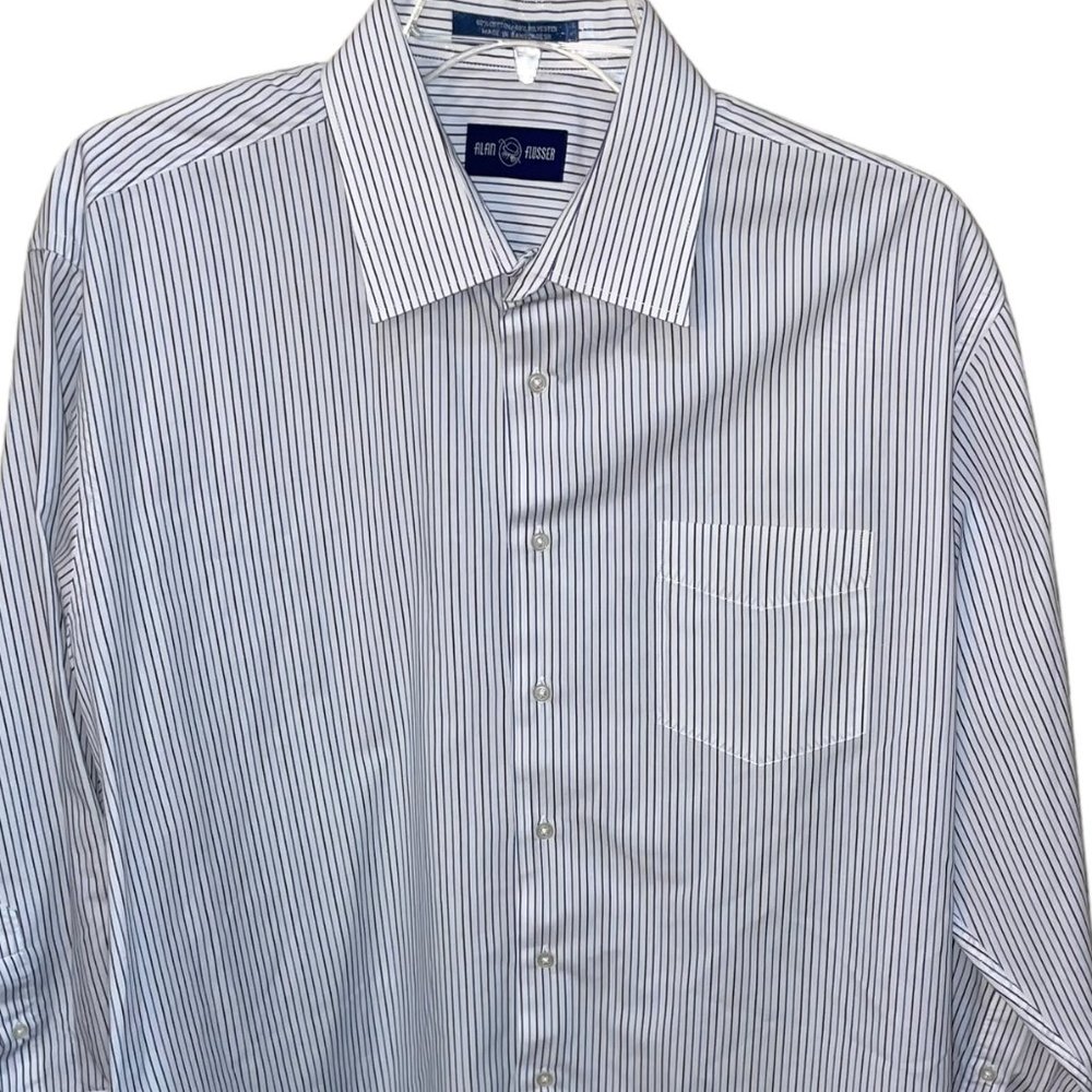 Men's Alan Flusser Stripe Long Sleeve Button Down Shirt‎ 17 32/33